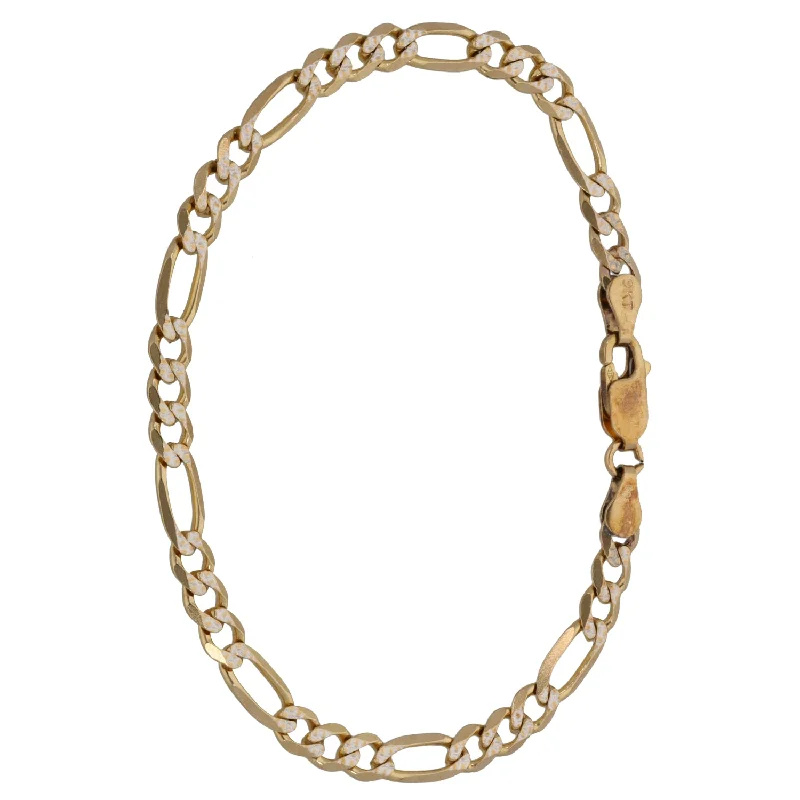 9ct Bicolour Gold Figaro Bracelet