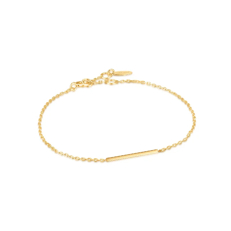 14kt Gold Solid Bar Bracelet