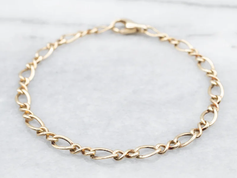 Gold Infinity Link Bracelet with Lobster Clasp