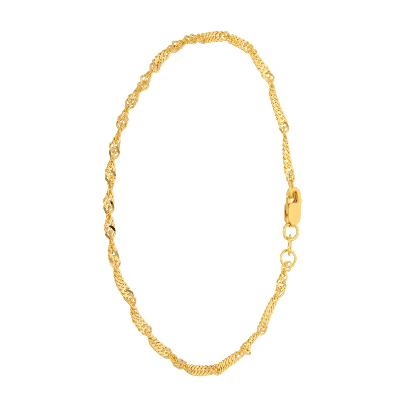 New 22ct Gold Plain Fancy Ripple Bracelet