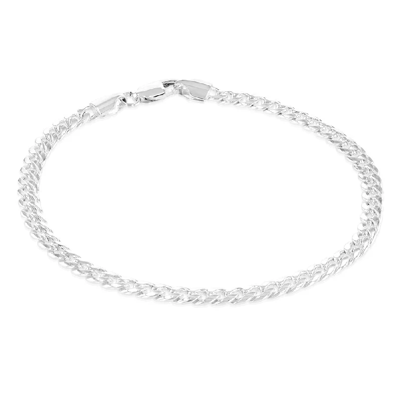 Sterling Silver Beveled Curb 21cm Bracelet