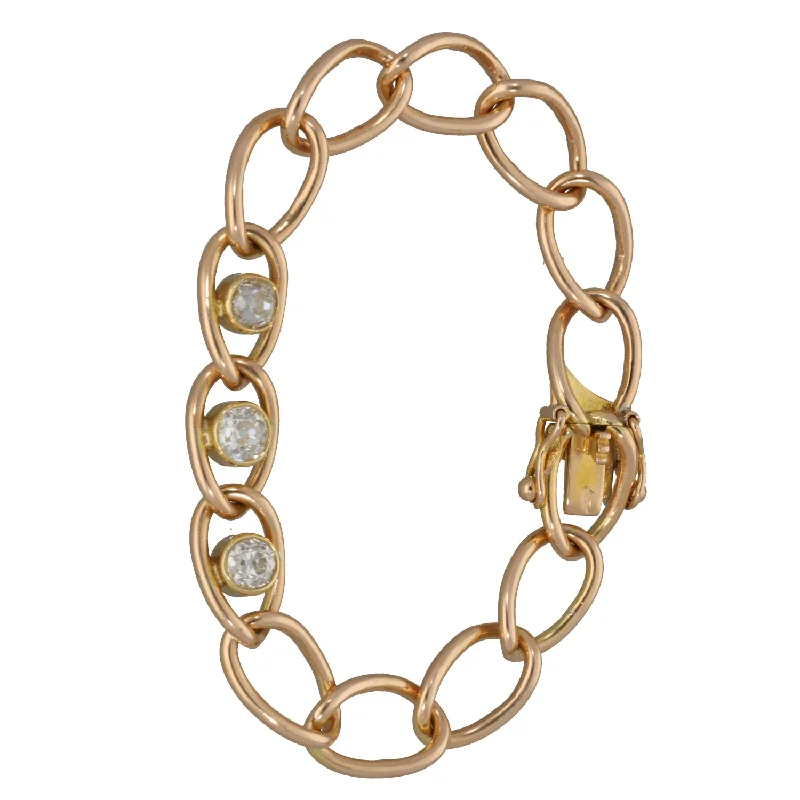 9ct Gold 1.50ct Diamond Fancy Stone Set Bracelet