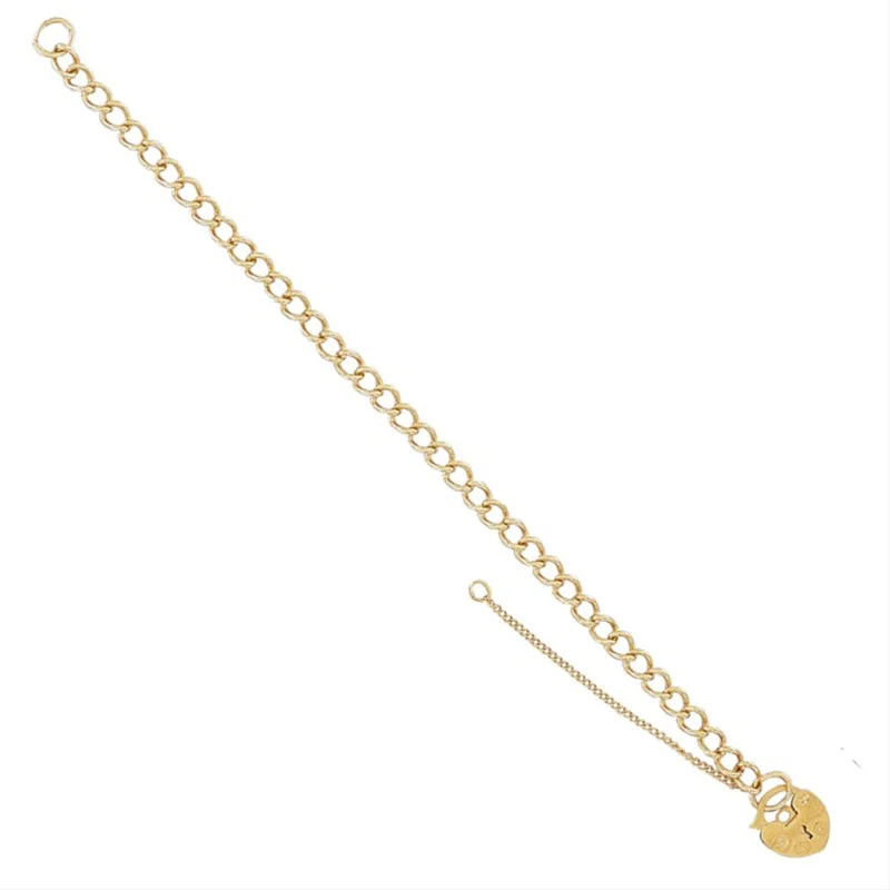 New 9ct Gold Curb Link Charm Bracelet