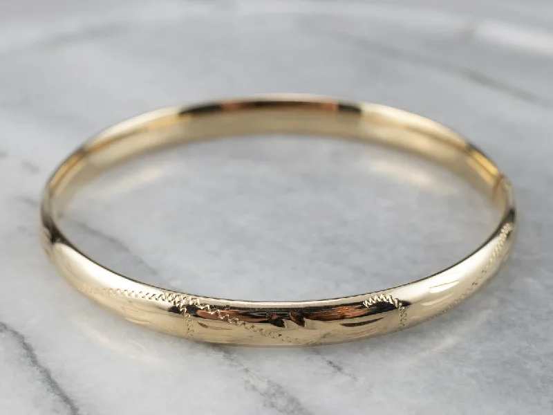 Vintage Yellow Gold Bangle Bracelet