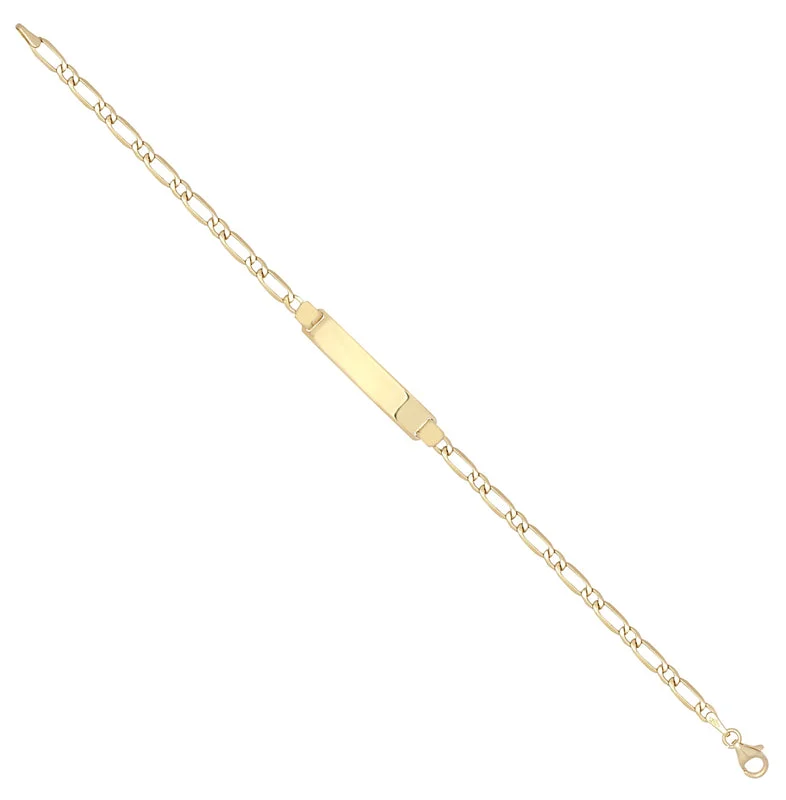 New 9ct Gold 5.8mm Figaro ID Bracelet