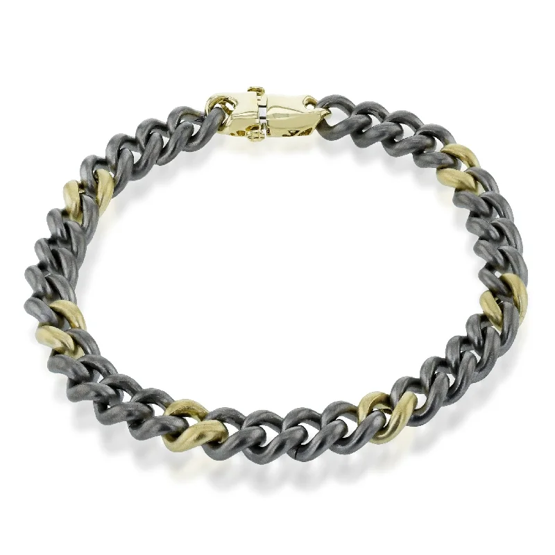 Men's Titanium Bracelet In 14k Gold