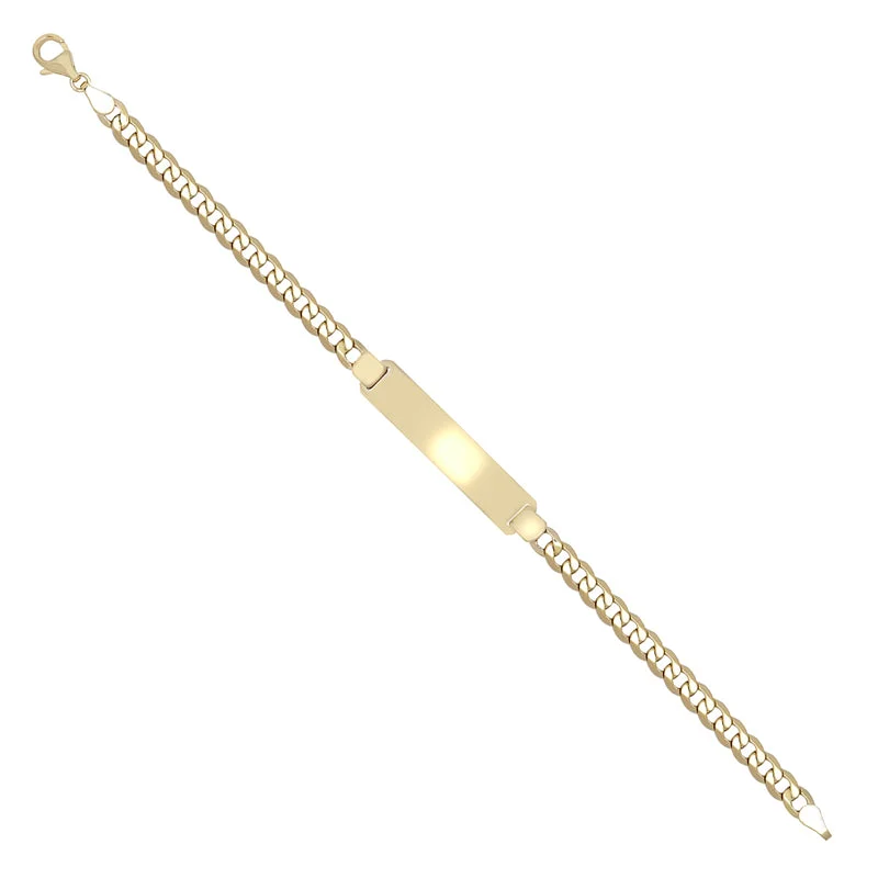 New 9ct Gold 7.8mm Curb ID Bracelet