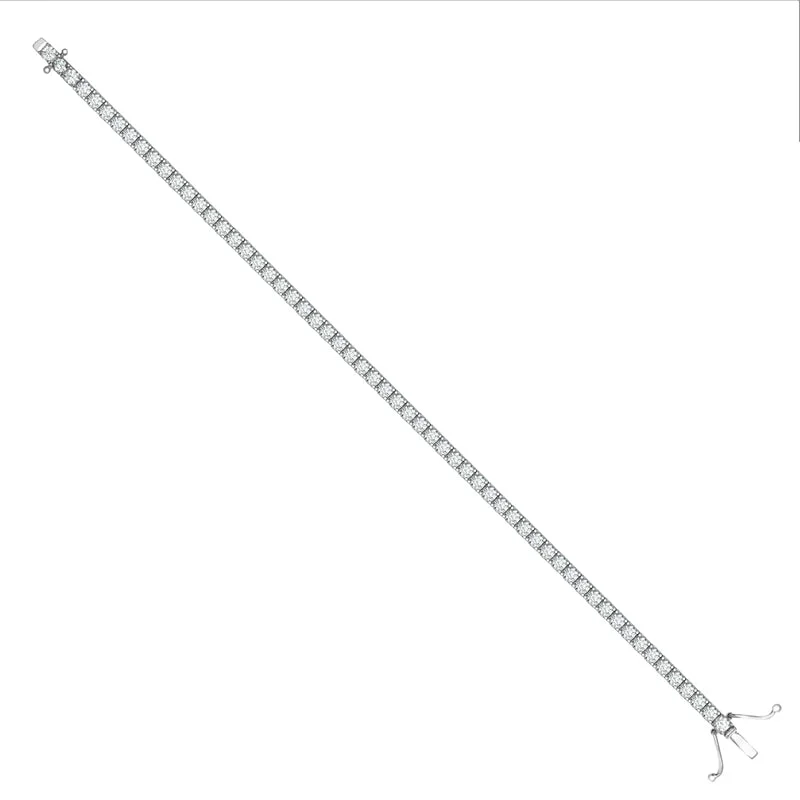 New 9ct White Gold 3mm Cubic Zirconia Tennis Bracelet