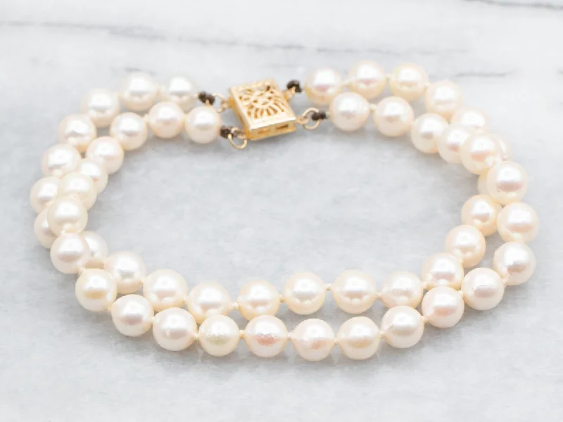 Saltwater Pearl Double Strand Bracelet