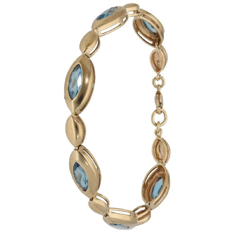 9ct Gold Topaz Fancy Stone Set Bracelet