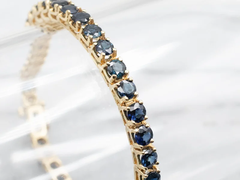 Gold Sapphire Tennis Bracelet