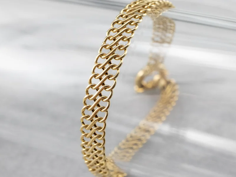 Woven Gold Infinity Link Chain Bracelet