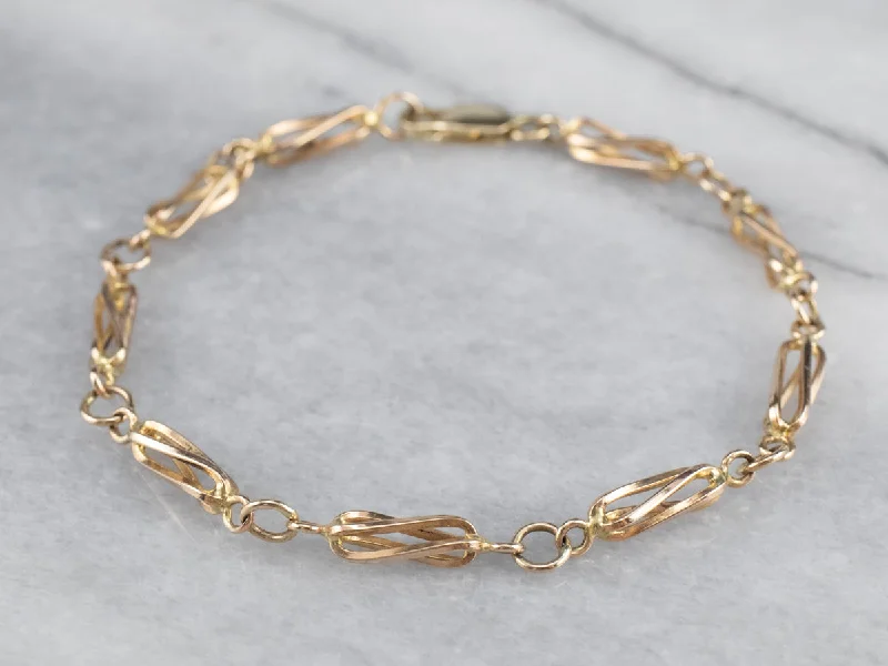 Fancy Gold Link Bracelet