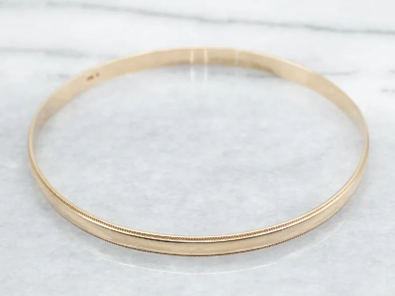 Bangle Bracelet with Milgrain Edge