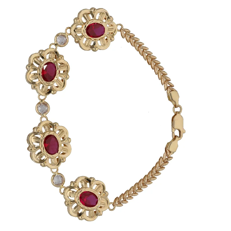 14ct Gold Imitation Gems Fancy Bracelet