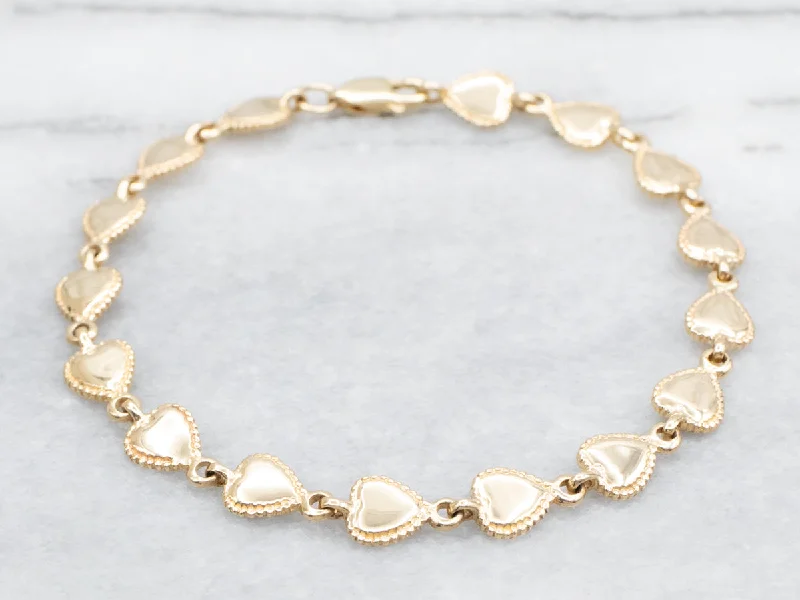 Sweet Vintage Heart Link Bracelet