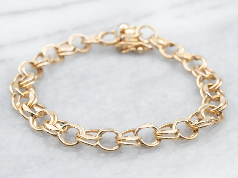 Yellow Gold Charm Bracelet with Box Clasp