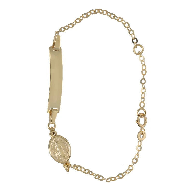 New 9ct Gold Kids Madonna ID Curb Bracelet