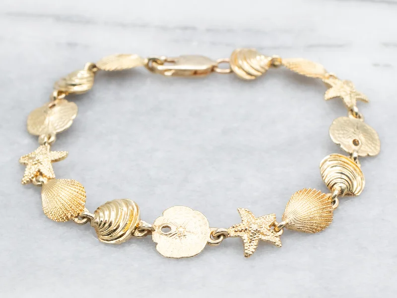 Nautical Gold Shell Link Bracelet