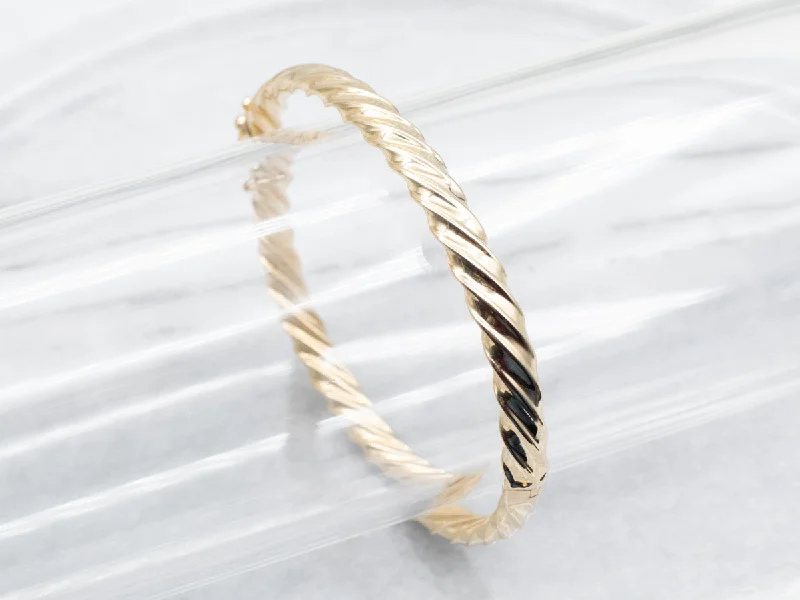 Twisted Hinged Bangle Bracelet