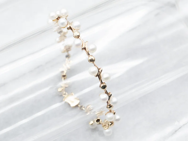 Yellow Gold Pearl Bracelet