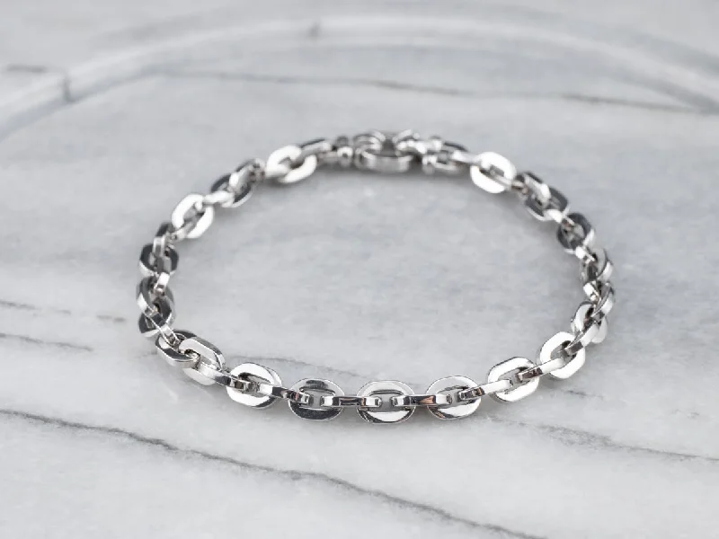 White Gold Chain Link Bracelet