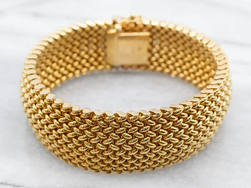 1980s Gold Mesh Link Bracelet