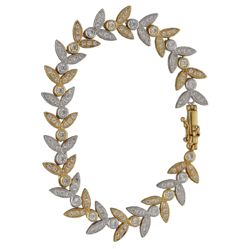 18ct Bicolour Gold Cubic Zirconia Fancy Bracelet