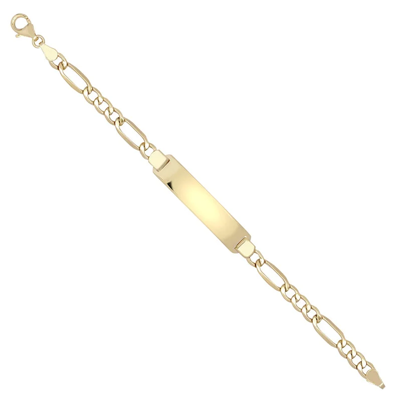 New 9ct Gold Figaro ID Bracelet