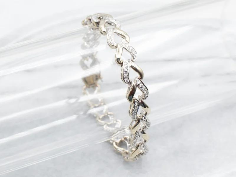 White Gold Chain Link Diamond Bracelet