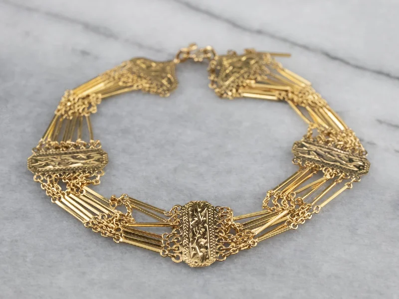 900 Gold Fancy Link Bracelet