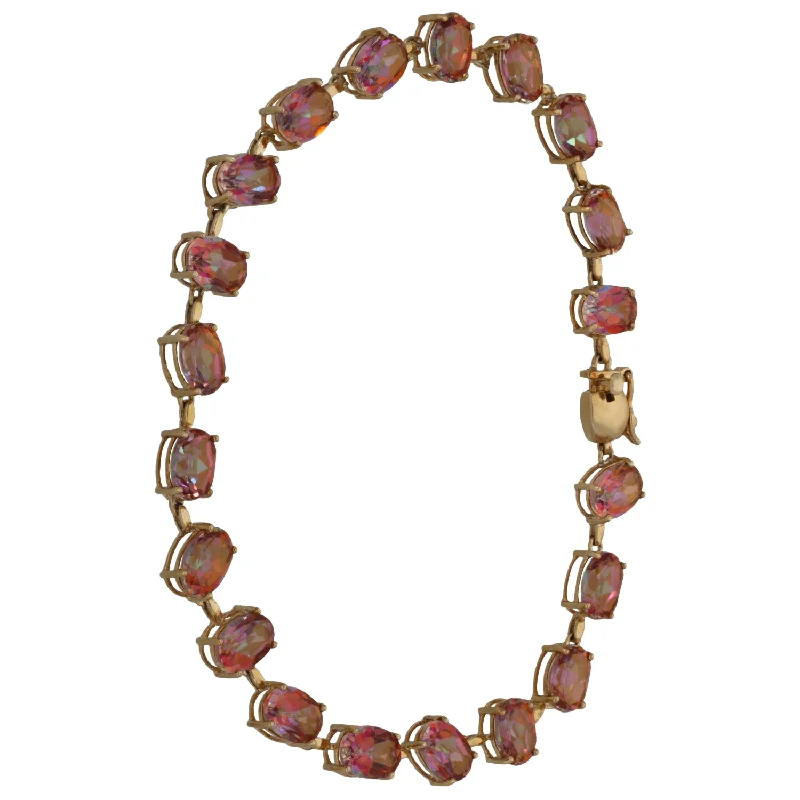 9ct Gold Coated Topaz Fancy Stone Set Bracelet