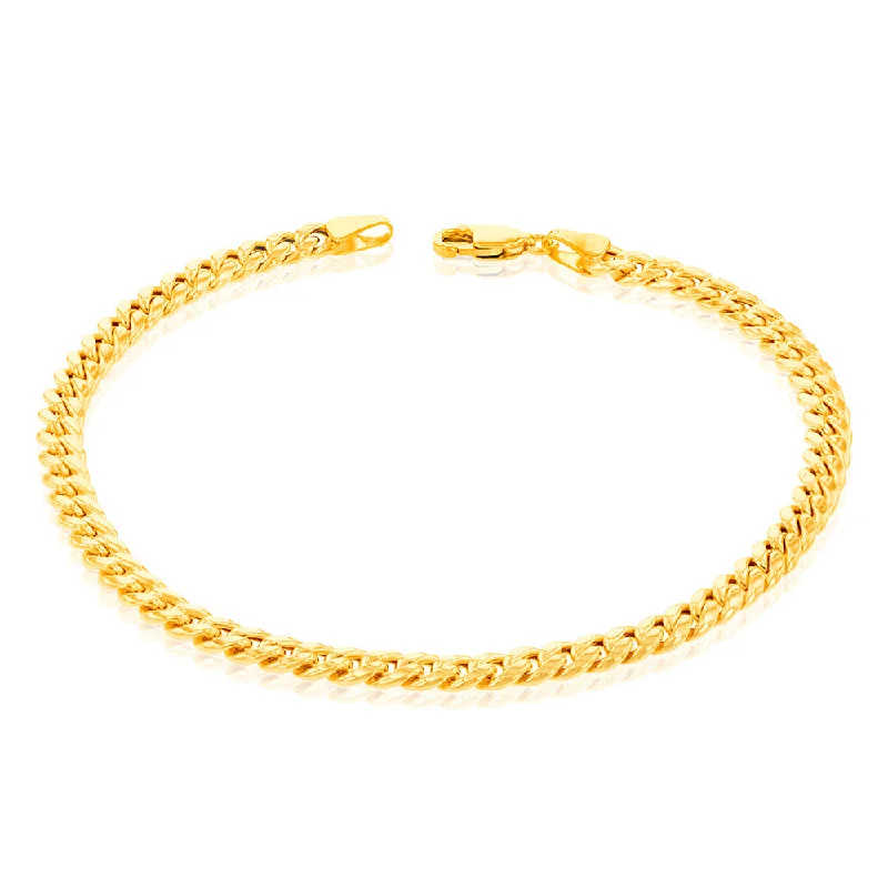 9ct Yellow Gold Rounded Tight 120 Gauge 21cm  Bracelet